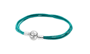 Bracelet multi cordons Turquoise avec fermoir en argent 925/1000e