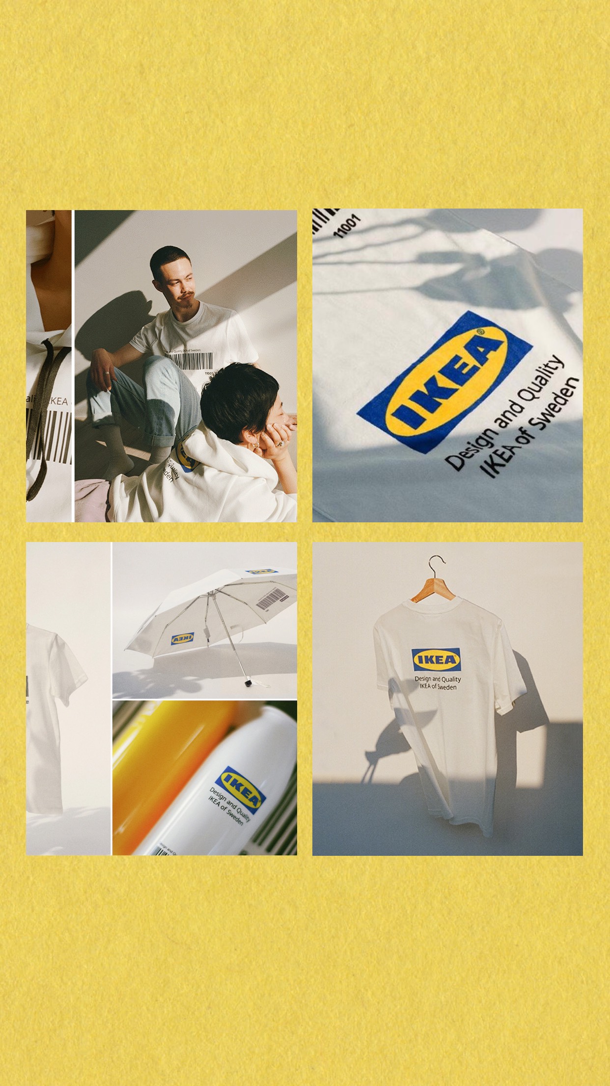 La marque d’ameublement suédois au logo jaune et bleu lance sa collection mode et accessoires baptisée « Efterträda » (au Japon)