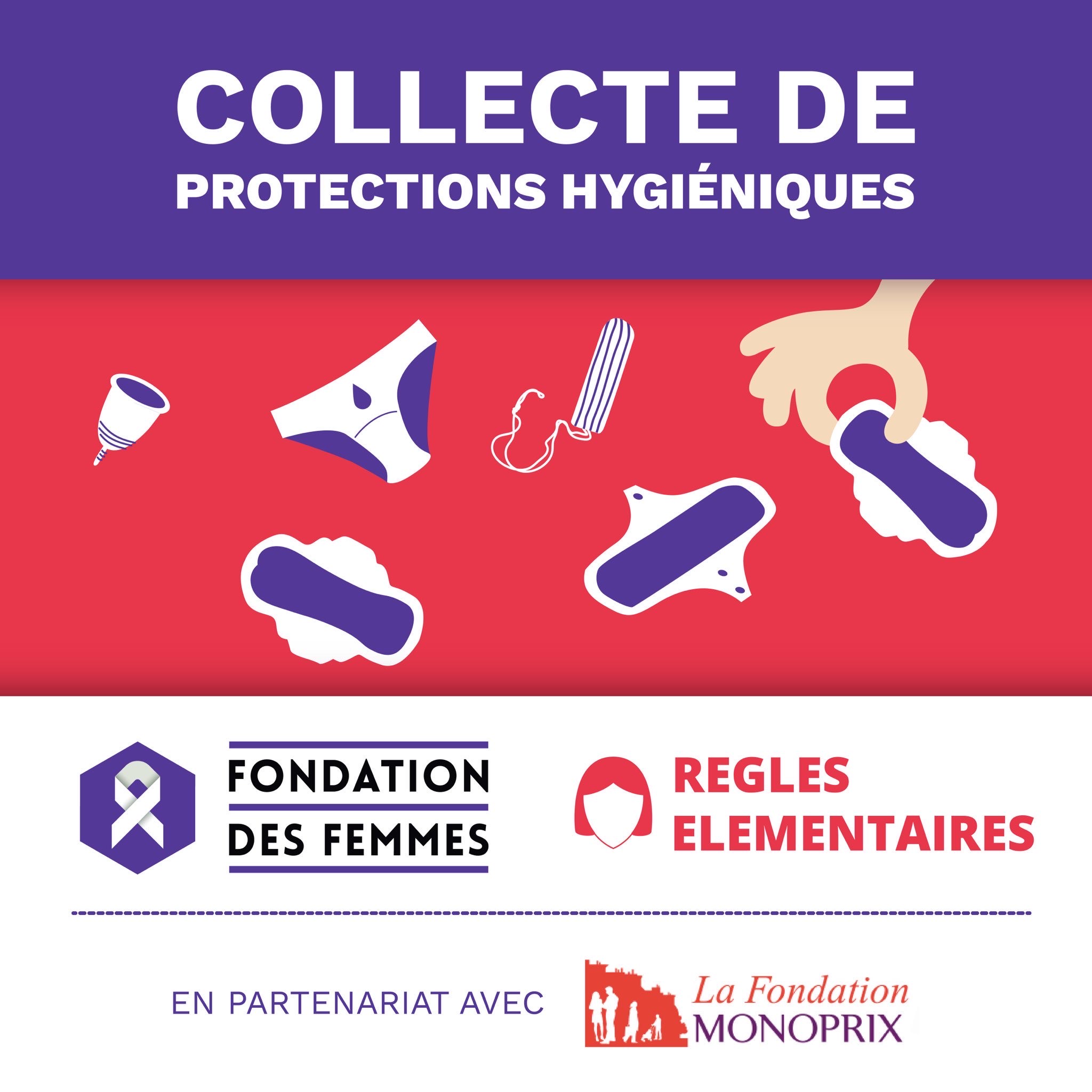 Lire la suite à propos de l’article Collecte de protections périodiques : la Fondation des Femmes s’associe à Règles Elémentaires pour lutter contre la précarité menstruelle des femmes en France