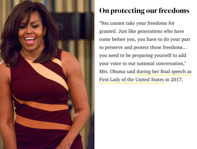 Les Citations Inspirantes De Michelle Obama Nadinez Vous