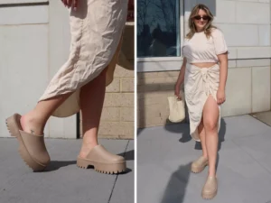 Longtemps relégué aux oubliettes pour son esthétique folklorique et son charme désuet, le sabot revient en force et réinvente son image pour nous séduire à nouveau. Cela témoigne de l'intemporalité de ce soulier unique en son genre. Autrefois jugé peu pratique en raison de sa lourdeur et de son ouverture à l'arrière, et confiné à un usage plutôt rural, le sabot fait aujourd'hui un retour remarqué. Ce come-back, loin d'être surprenant, s'inscrit dans le regain d'intérêt pour la mode des années soixante-dix observé ces derniers temps. Le sabot se distingue comme une chaussure emblématique avec un riche héritage dans l'univers de la mode.
